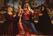 Palma Vecchio Madonna and Child with Commissioners Spain oil painting artist